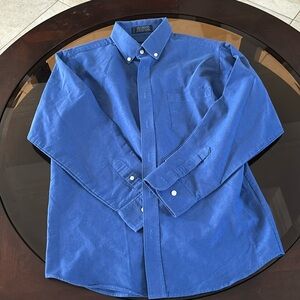 IZOD Boy’s Blue Button‎ Down Long Sleeve Dress Shirt Size Large 14/16